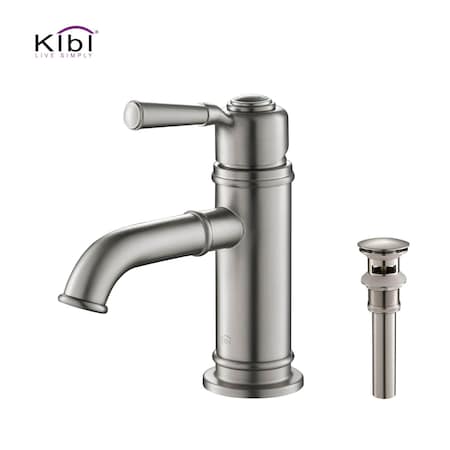 Kibi Victorian Single Handle Bathroom Vanity Sink Faucet with Pop Up Drain C-KBF1012BN-KPW100BN